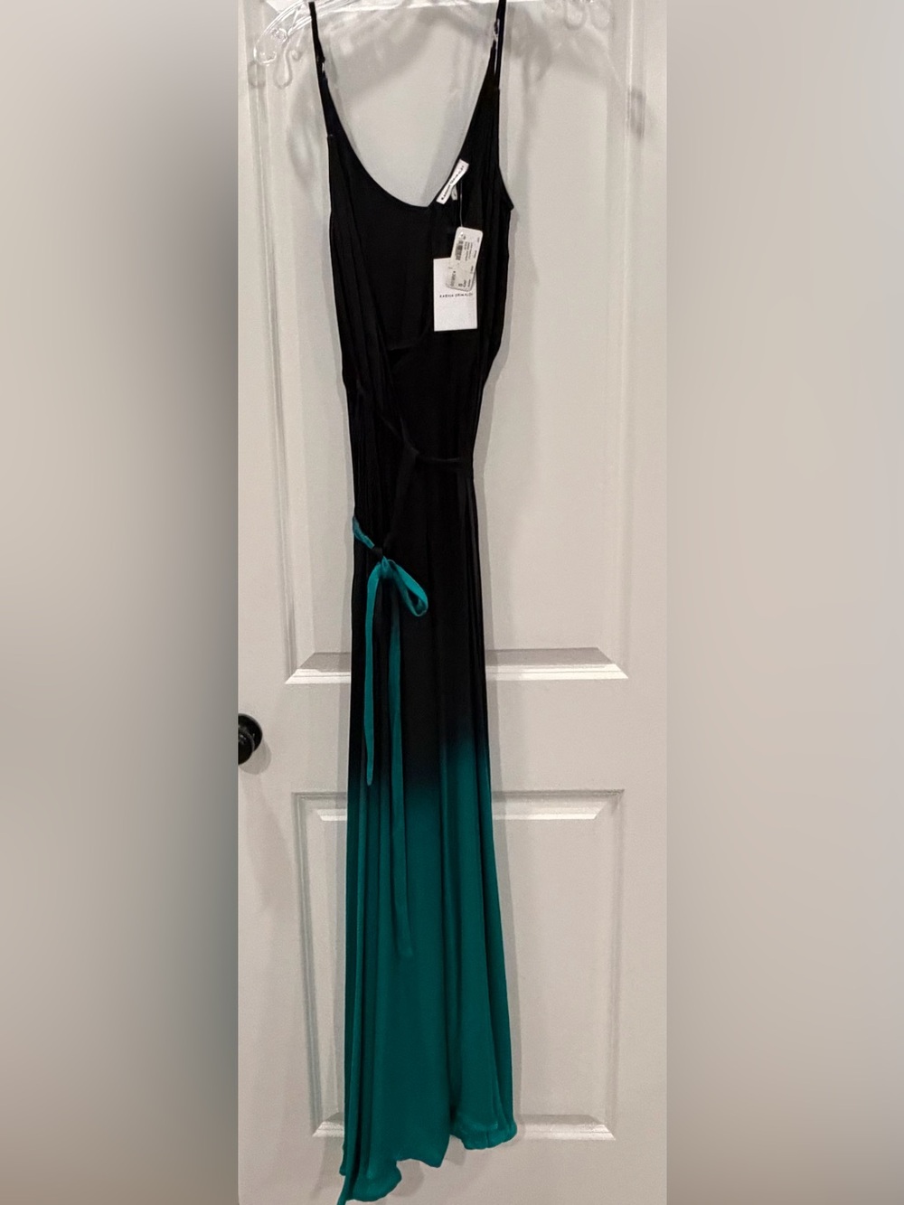 Karina Grimaldi Charlize Silk Wrap Dress Wedding Guest Size S NWT Retail $398